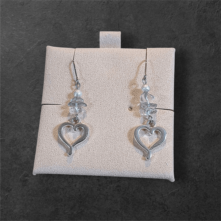 Ametrine Heart dangle earrings, silver
