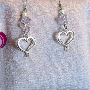 Ametrine Heart dangle earrings, silver