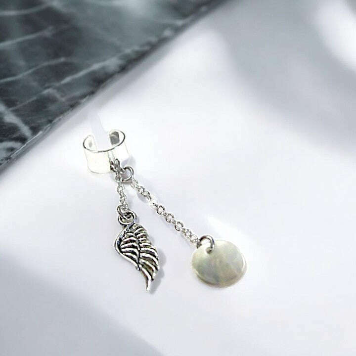 Angel Wing ear cuff, Silver