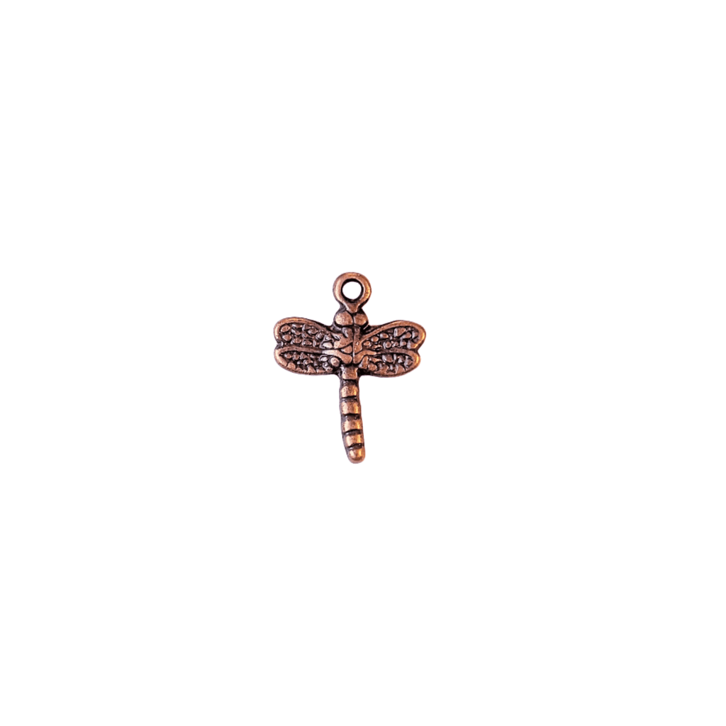 Antique Copper Dragonfly Charm