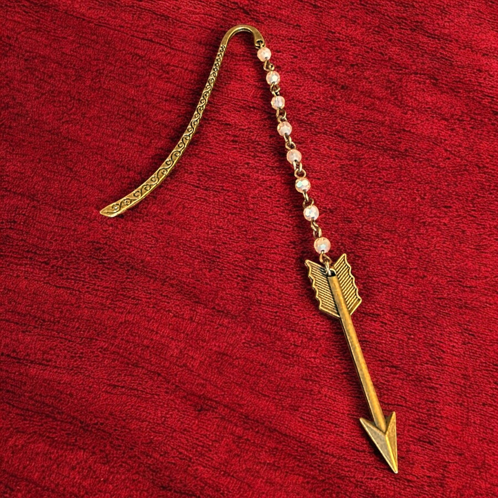 Bronze Arrow Crystal Bead Bookmark