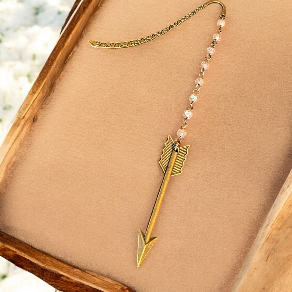 Bronze Arrow Crystal Bead Bookmark