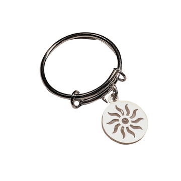 Aztec Sun Expandable Charm Ring