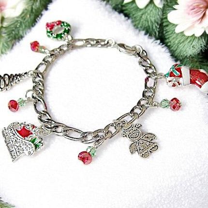 Christmas Figaro Chain Charm bracelet