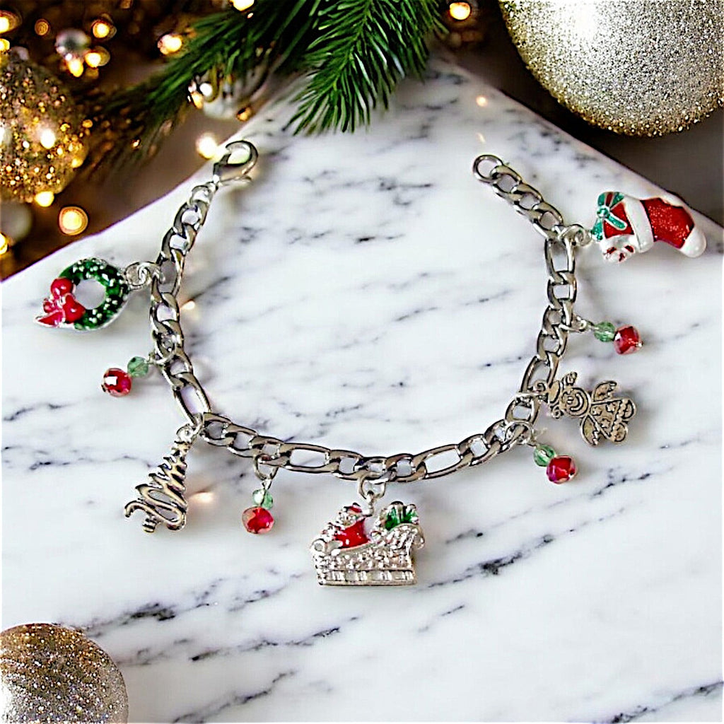 Christmas Figaro Chain Charm bracelet