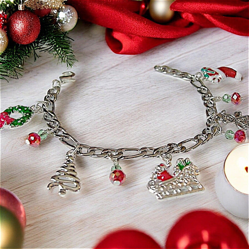 Christmas Figaro Chain Charm bracelet