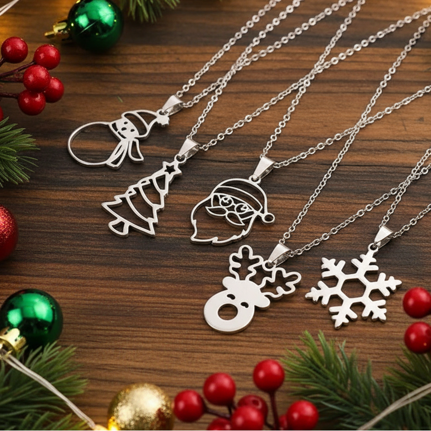 Christmas Necklace, Stainless Steel - 18 inch - Choose Yours!