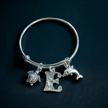 Beach - Dolphin, Sea Turtle, Sea Shell Child's Bangle bracelet