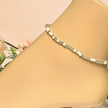 Beaded Stretch Cord Anklet-Clear Breeze