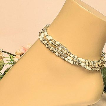 Beaded Stretch Cord Anklet-Clear Breeze