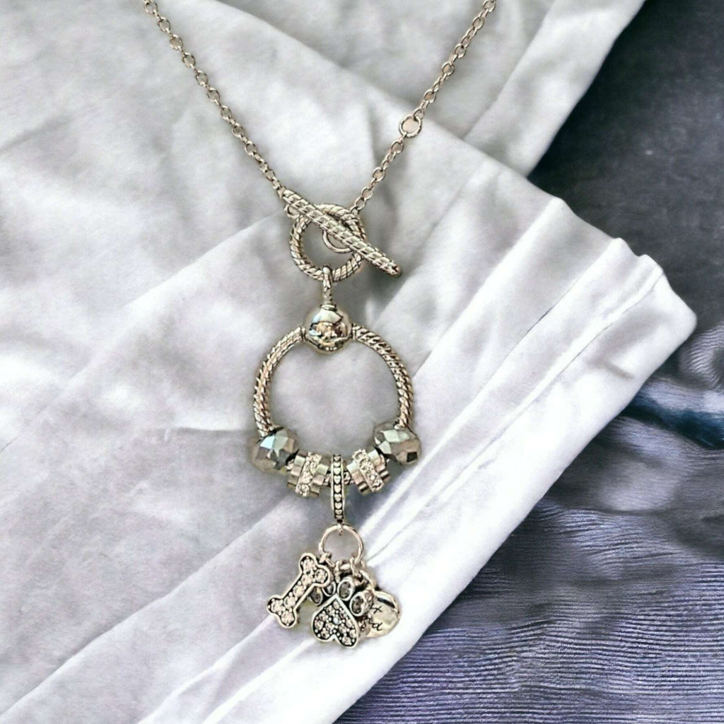 Best Friend Sterling Silver Toggle Charm Necklace, 20 inches