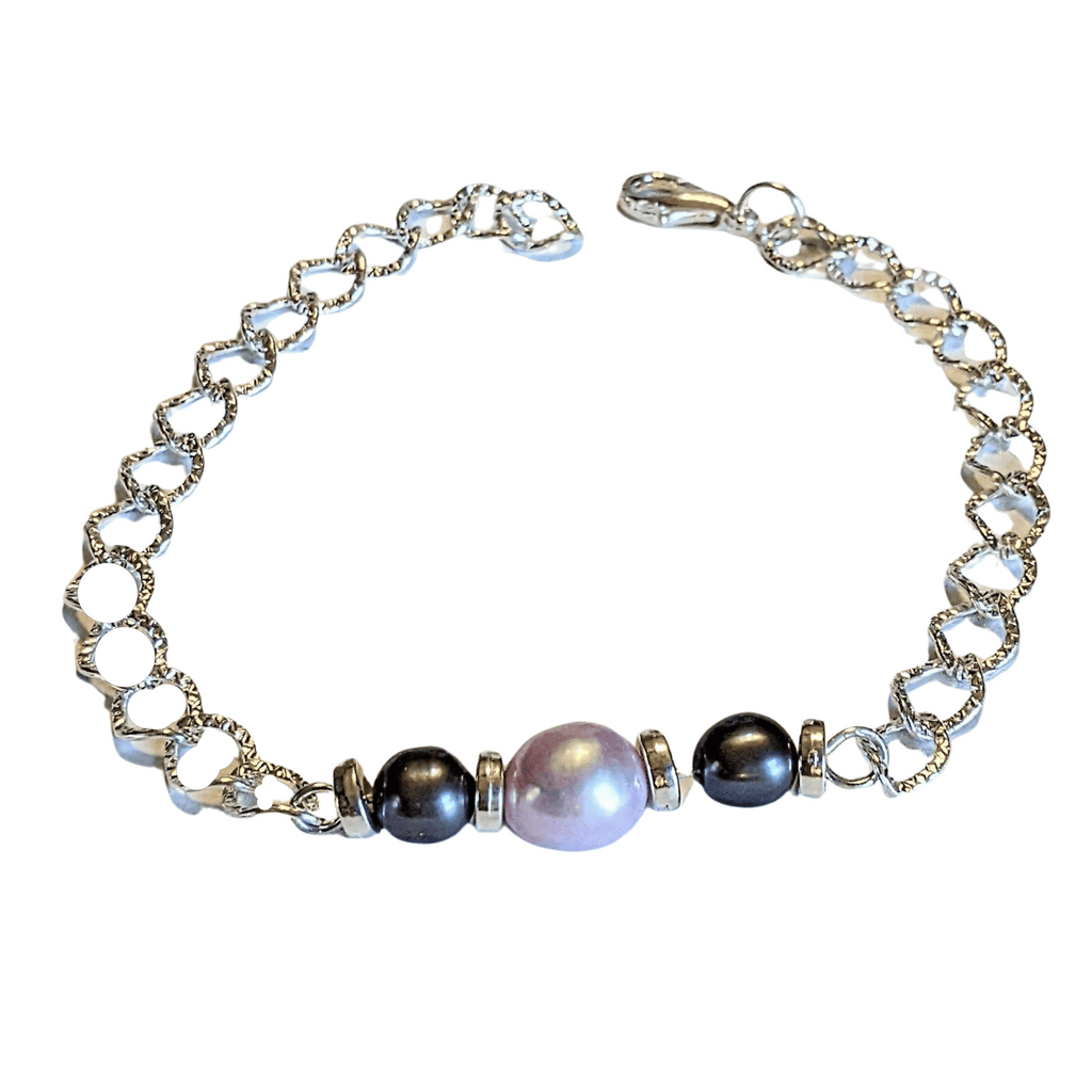 Freshwater Baroque Pearl Bracelet - Silver