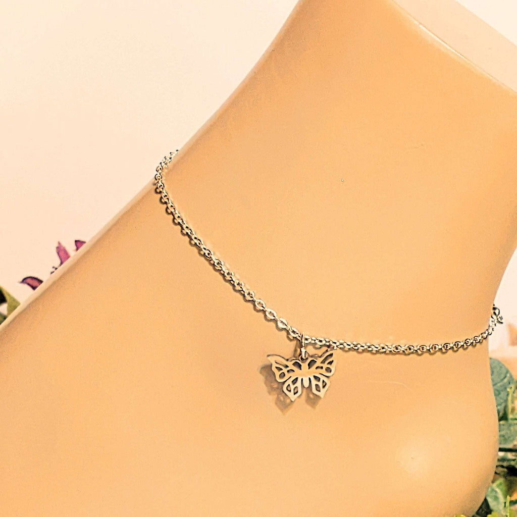 Butterfly Anklet - Silver