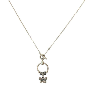 Butterfly Sterling Silver Toggle Charm Necklace, 20 inches