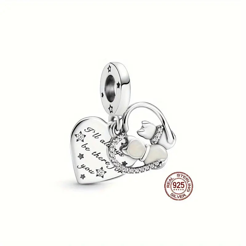 I'll Always be There Sterling Silver Toggle Charm Necklace