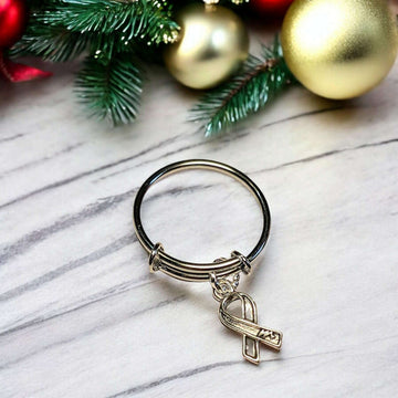Cancer Awareness Expandable Charm Ring