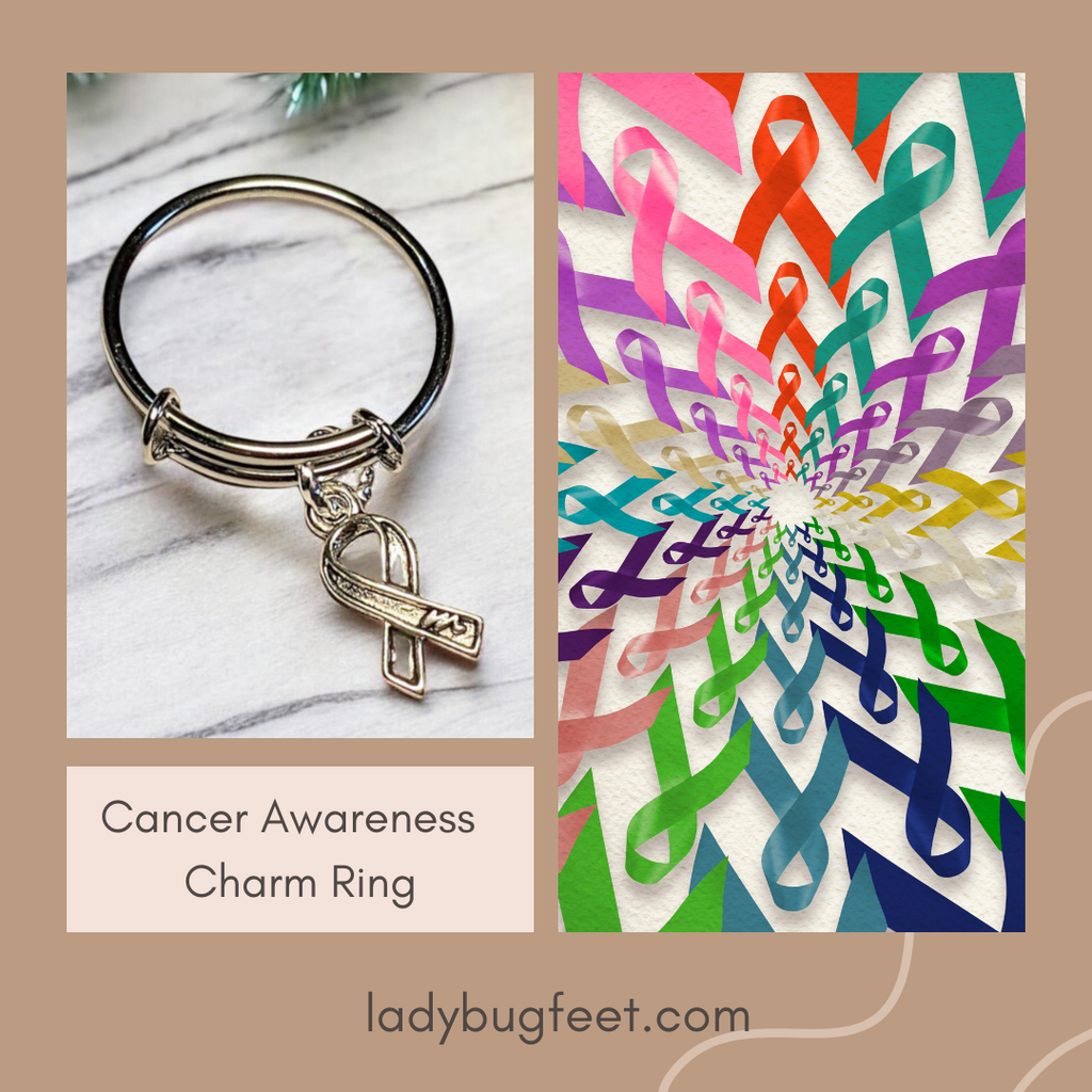 Cancer Awareness Expandable Charm Ring