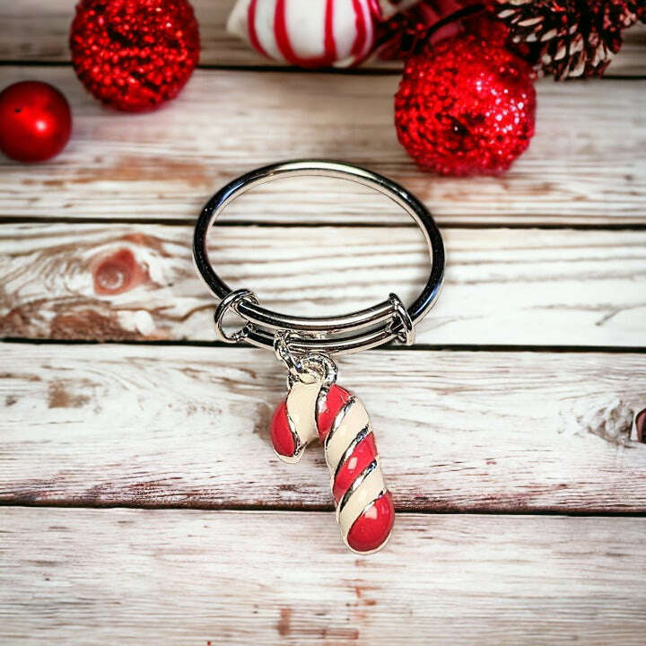 Candy Cane Expandable Charm Ring