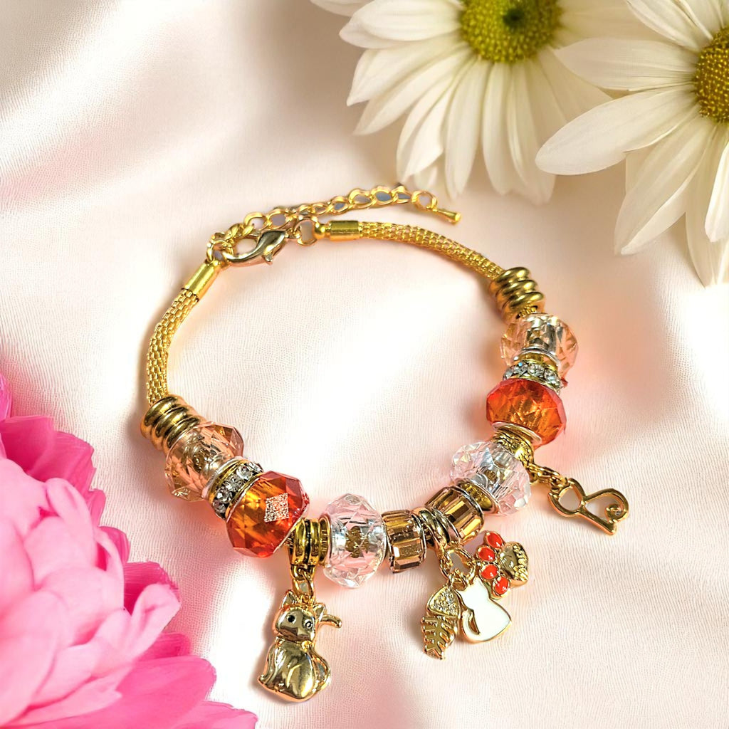 MEOW European beaded bracelet - Gold