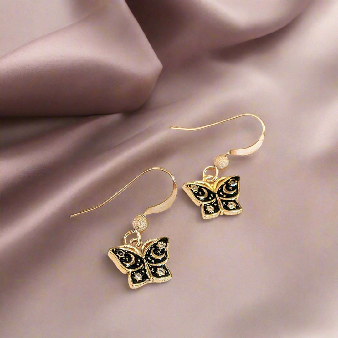 Celestial Butterfly Gold dangle earrings