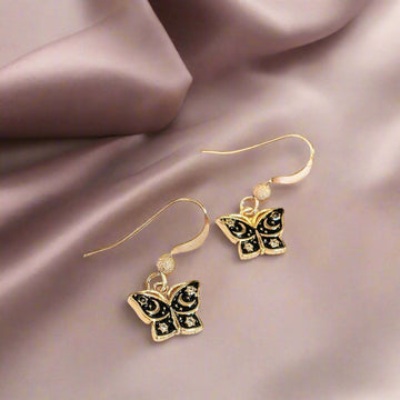 Celestial Butterfly Gold dangle earrings