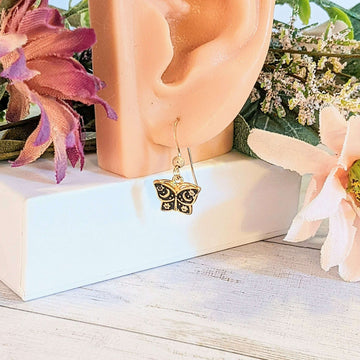 Celestial Butterfly Gold dangle earrings