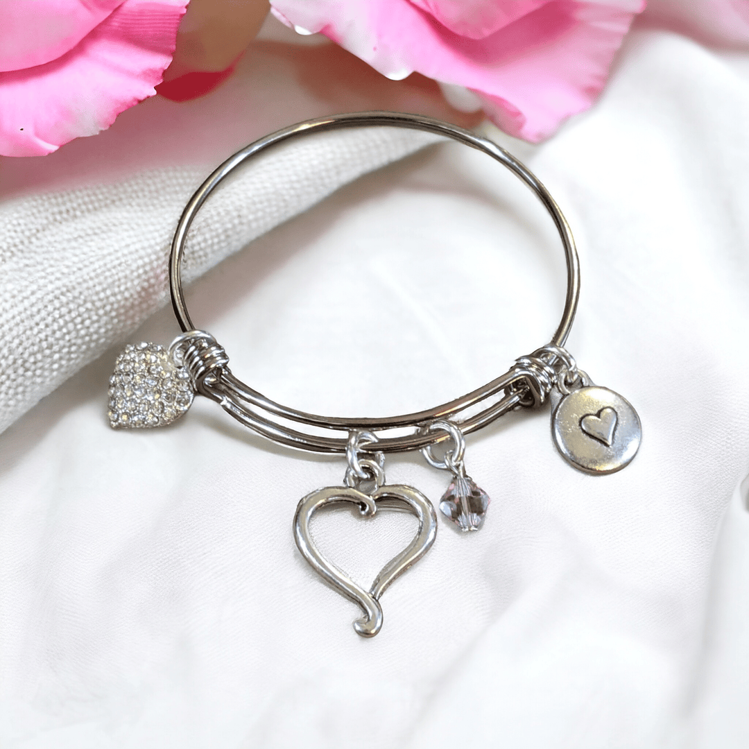 Child's Birthstone Heart Bangle