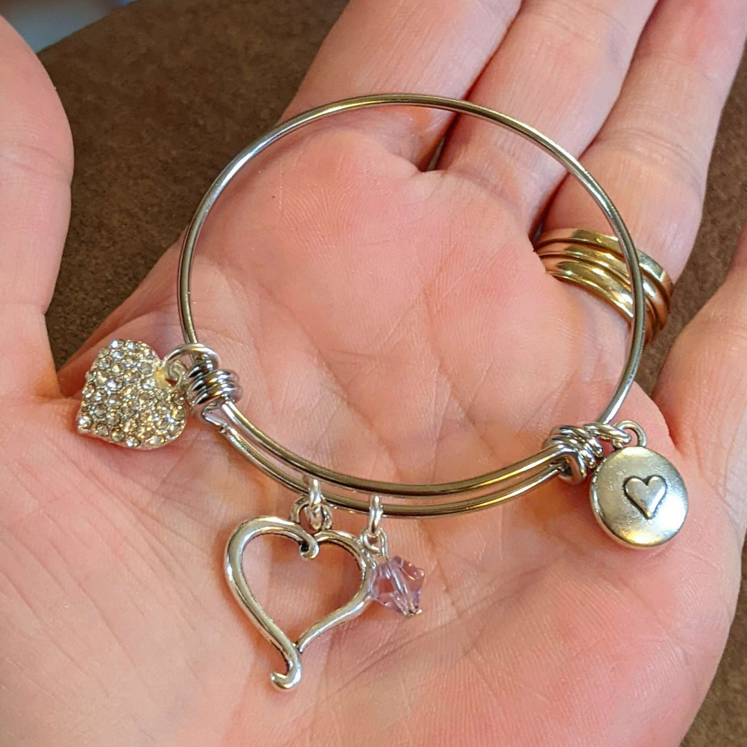 Child's Birthstone Heart Bangle