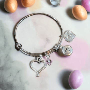 Child's Birthstone Heart Bangle
