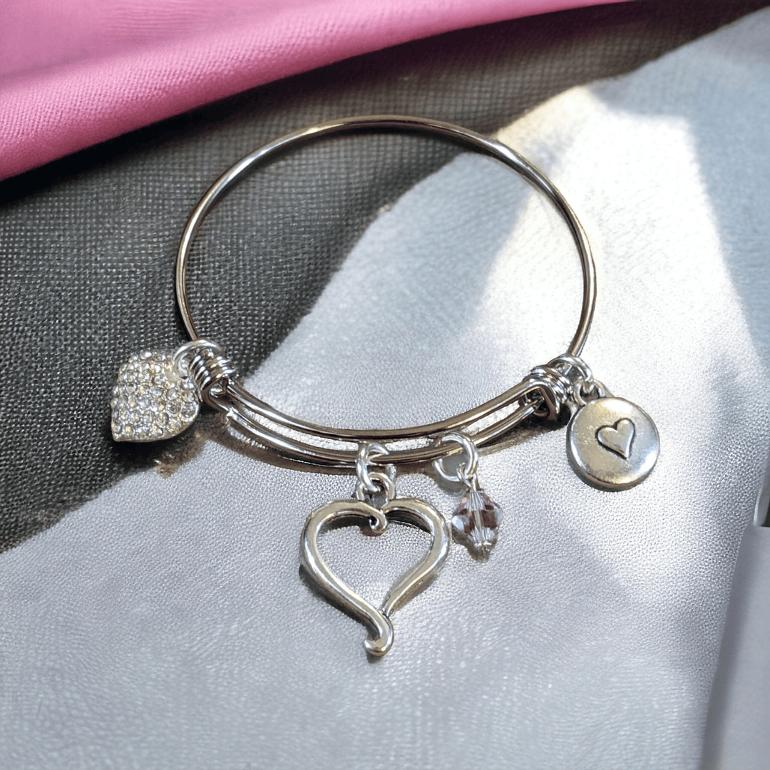 Child's Birthstone Heart Bangle