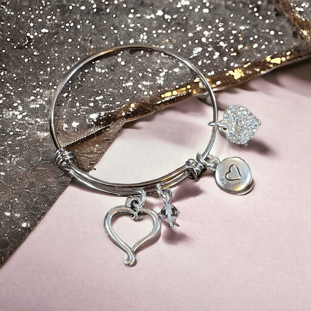 Child's Birthstone Heart Bangle