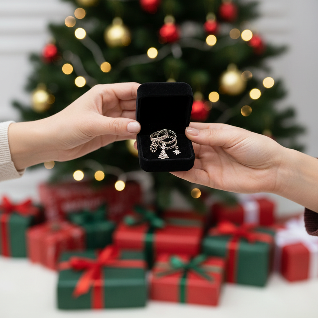 Christmas Chain link Charm Ring - Choose Yours!