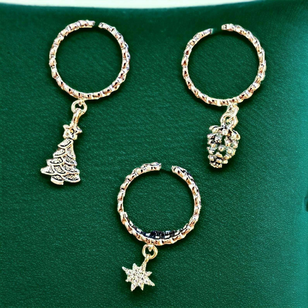 Christmas Chainlink Charm Ring