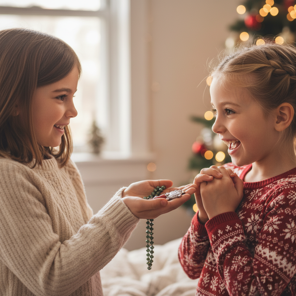 Christmas Gnome Beaded Necklace-36 inch