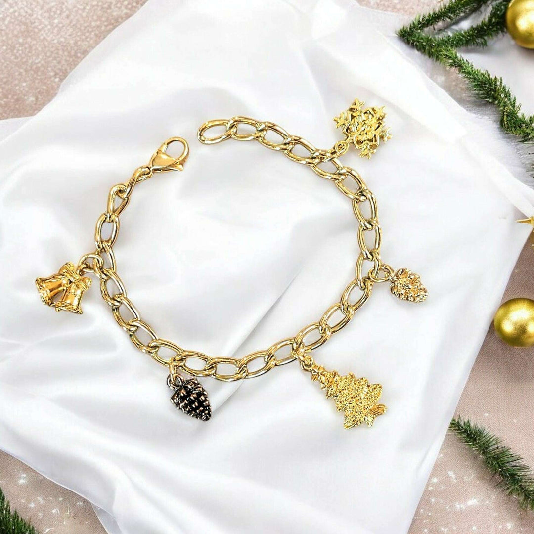 Christmas Gold Charm bracelet