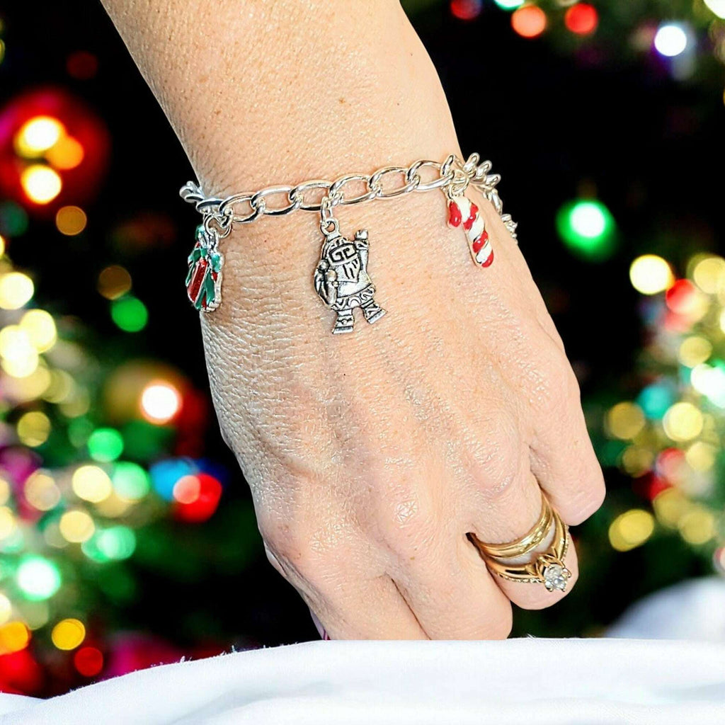 Christmas Silver Charm bracelet