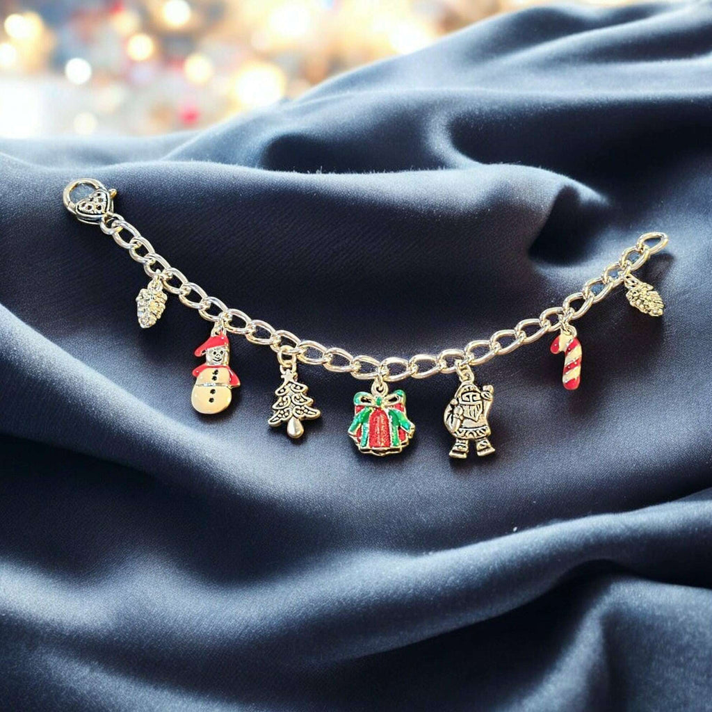Christmas Silver Charm bracelet