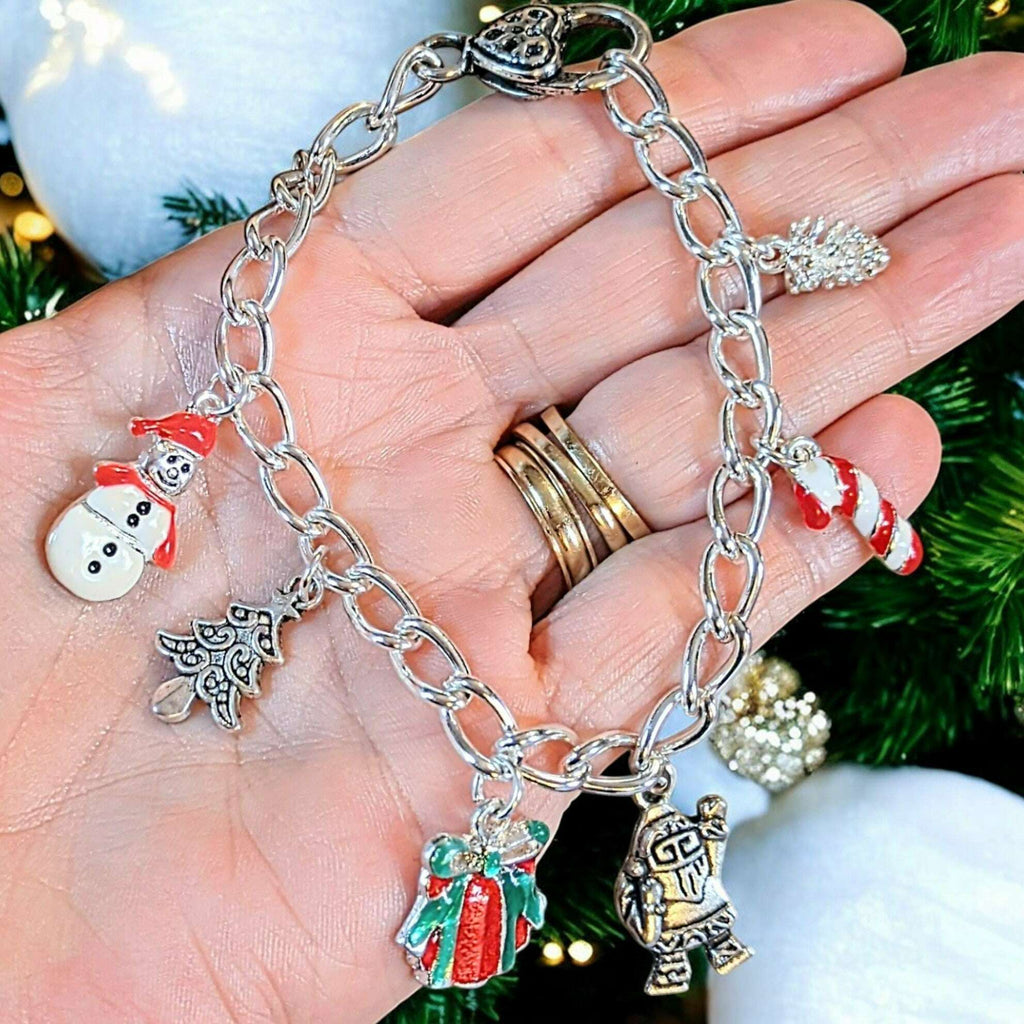 Christmas Silver Charm bracelet