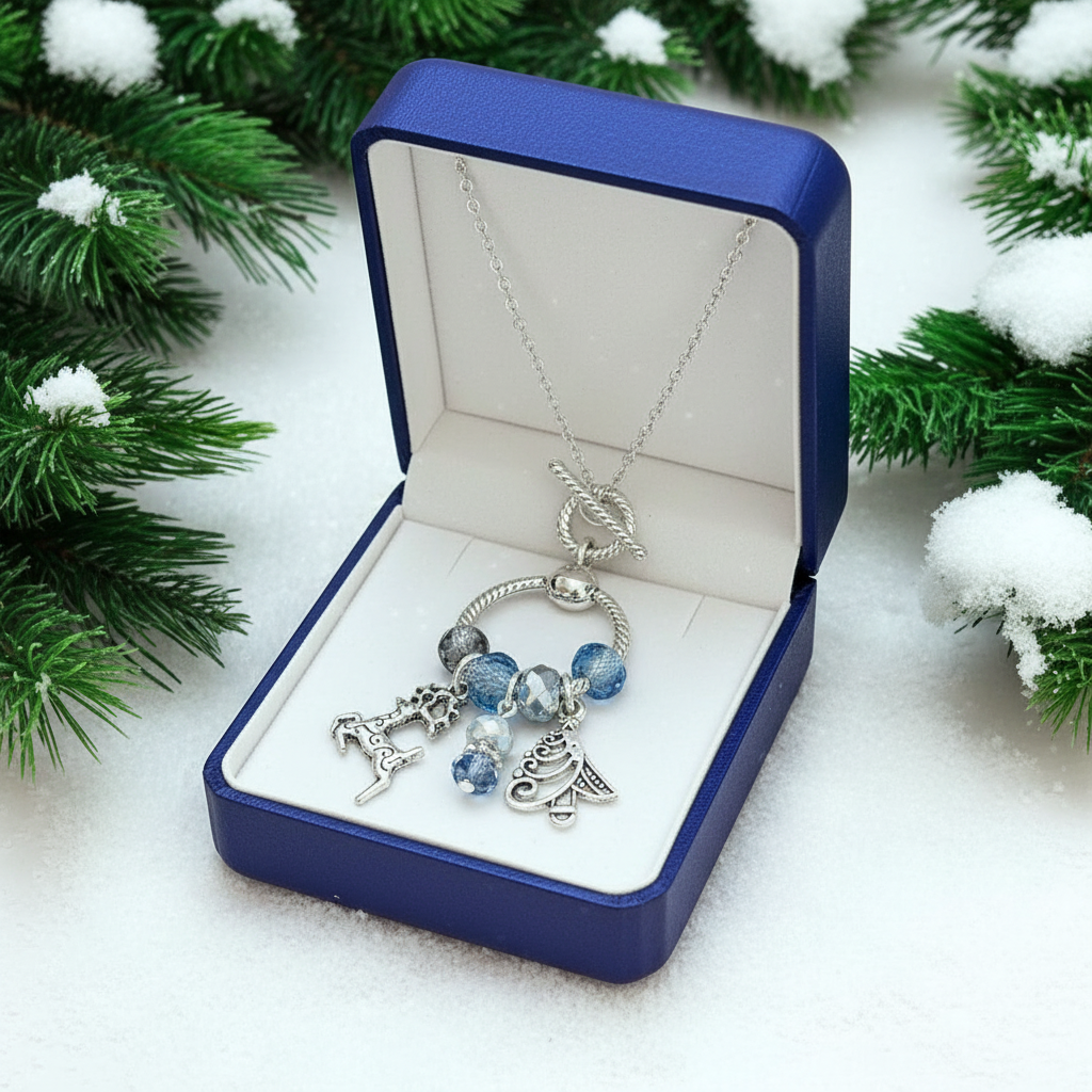 Christmas Toggle Charm Necklace, 20 inches