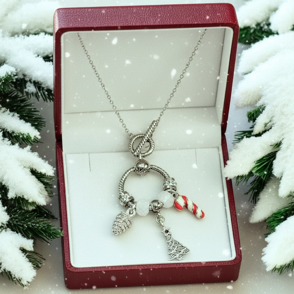 Christmas Toggle Charm Necklace II, 20 inches