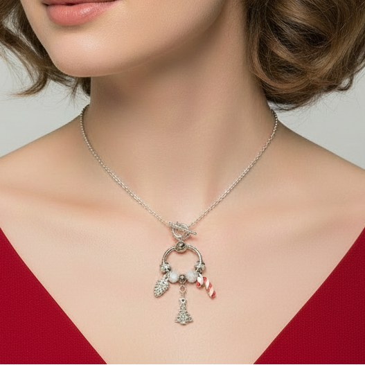 Christmas Toggle Charm Necklace II, 20 inches