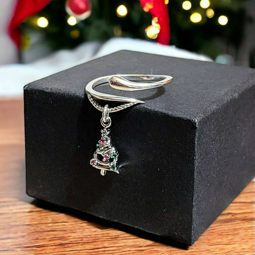 Christmas Tree Charm Dangle Wrap Ring
