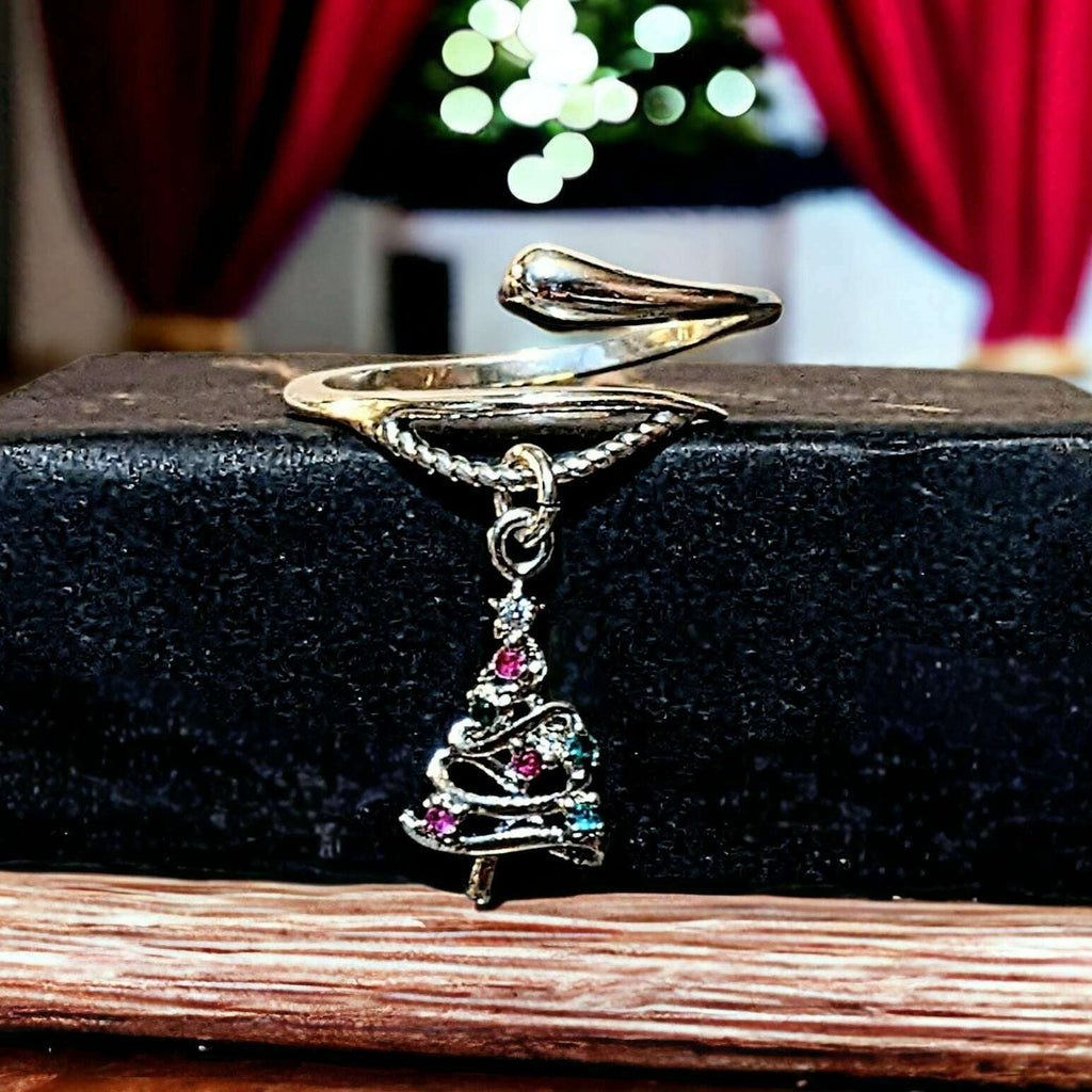 Christmas Tree Charm Dangle Wrap Ring