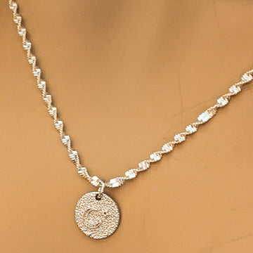 Crescent Moon Star Sterling Silver charm necklace and Earring set