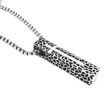 Cross Bar pendant necklace, Men's Stainless Steel necklace, 27 inches
