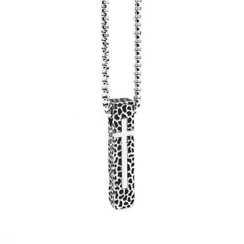 Cross Bar pendant necklace, Men's Stainless Steel necklace, 27 inches