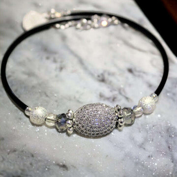 Cubic Zirconia Memory Wire Bangle bracelet