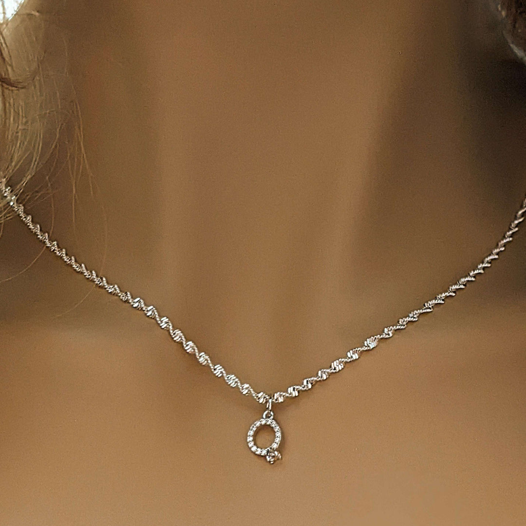CZ Diamond Engagement Ring Necklace/Earring set