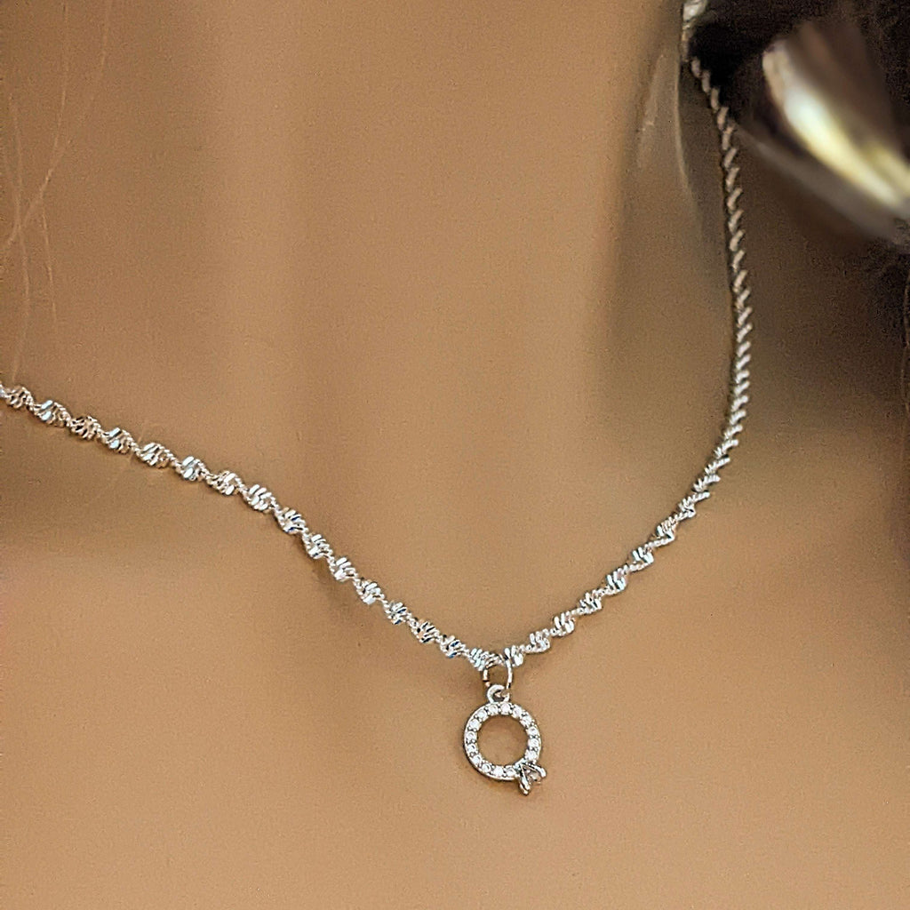 CZ Diamond Engagement Ring Necklace/Earring set