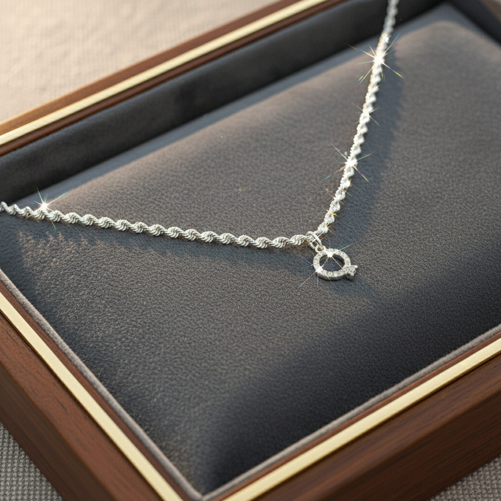 CZ Diamond Engagement Ring Necklace/Earring set, Sterling Silver